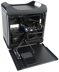 BitFenix Prodigy Assembled Motherboard and CPU Cooler Left Side