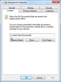 Move WIndows 7 Windows 8 My Document Folder