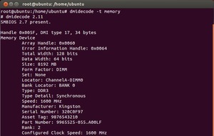 Ubuntu dmidecode -t Memory ECC Disabled