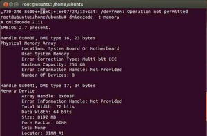 Ubuntu dmidecode -t Memory ECC Enabled