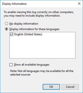 display information languages