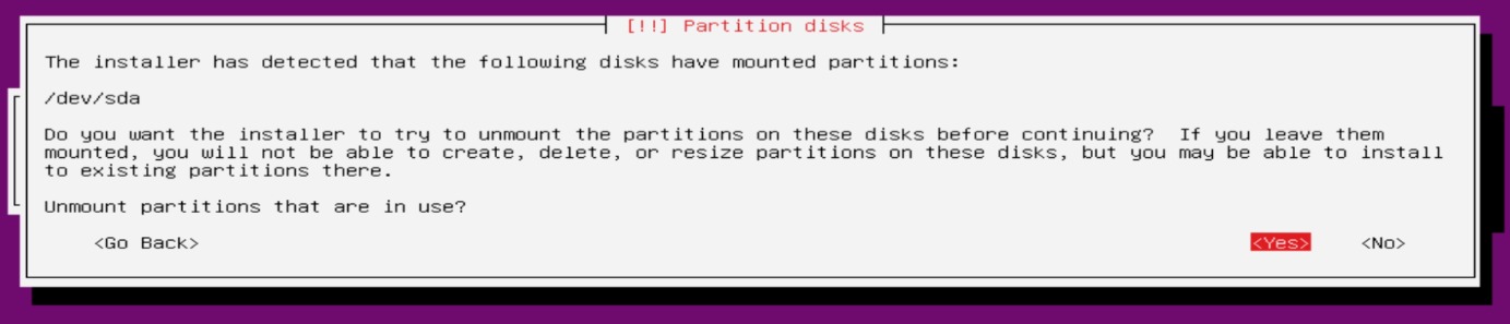 umount partitions