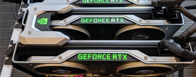 NVLink Bridge installed on two GeForce RTX 2080 cards
