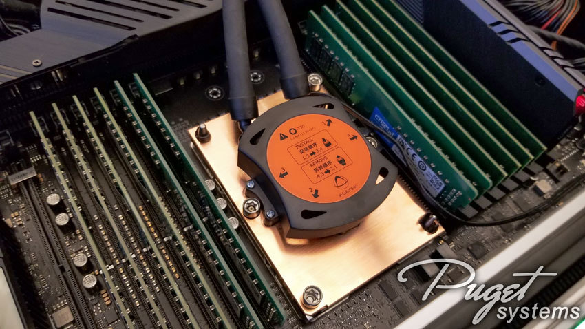 Intel Xeon W-3175X in Asus ROG Dominus Extreme with Asetek 690LX-PN Liquid Cooler