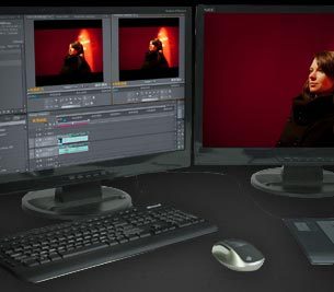 Computer being used for video editing