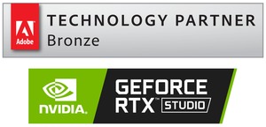 Adobe Technology Partner Logo and NVIDIA GeForce RTX Studio Logo