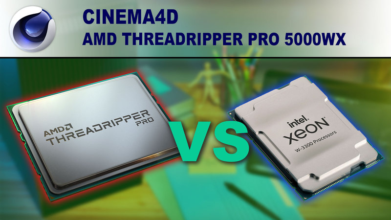Image showing and AMD Threadripper PRO CPU next to an Intel Xeon W-3300 CPU