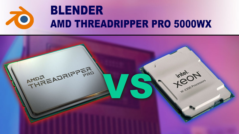 Image showing and AMD Threadripper PRO CPU next to an Intel Xeon W-3300 CPU