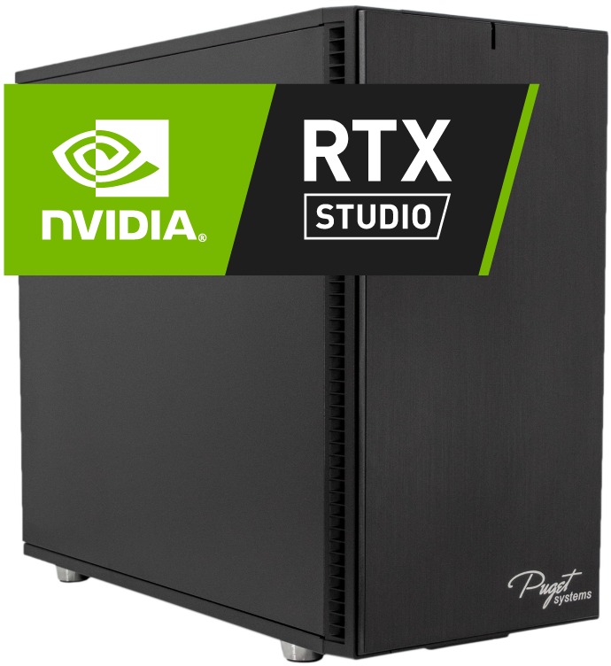 Tower chassis with NVIDIA RTX Studio Logo