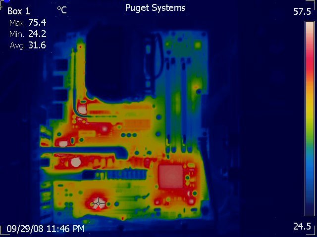 Thermal image of the inside of a computer