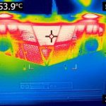 Thermal image of the bottom of the Puget Mobile 17" while under load.