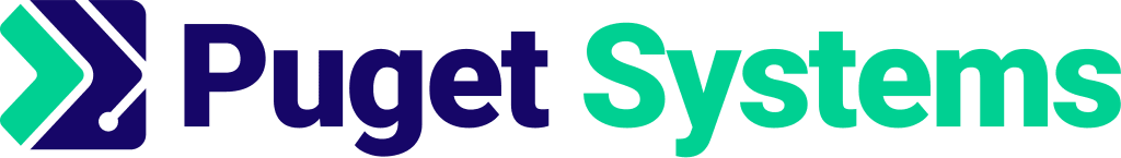 Puget Systems Blue and Green Logo with Transparent Background