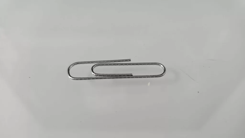 Standard metal paperclip