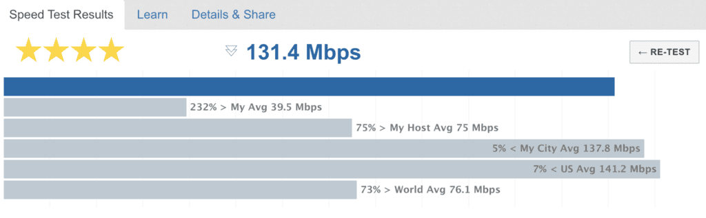 testmy speedtest (starlink)