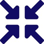 Blue Arrow Icon Representing Small Size