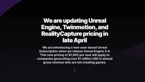 screenshot of Epic's blog post explaining the Unreal Subscription