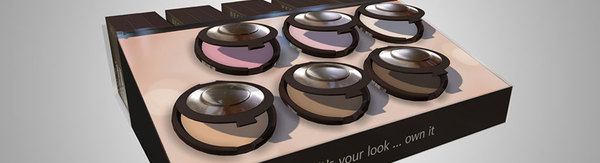 Rendered image of makeup display