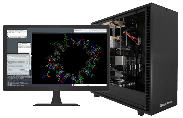 Workstation with Monitor Running Scientific Computing Software