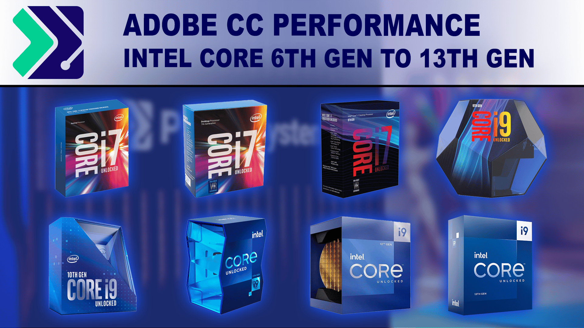 Intel Core 6th Gen though 13th Gen Performance in Adobe Creative Cloud