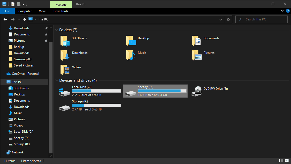 File Explorer Disk Example