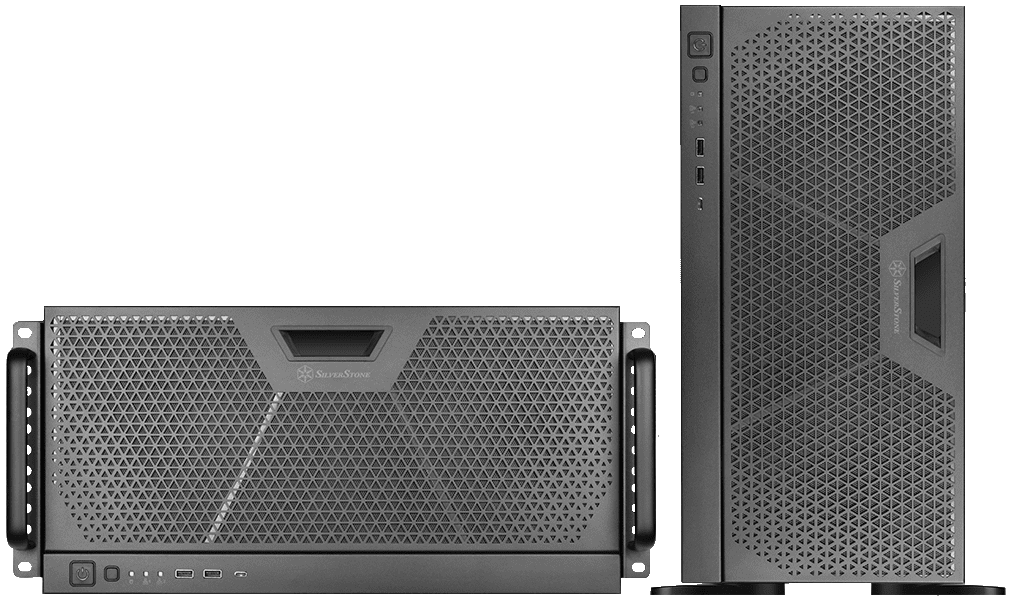 Two Silverstone RM51 Cases in Horizontal and Vertical Positions Next To Each Other