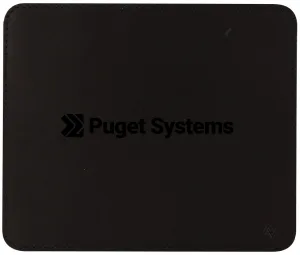 Black Leather Mouse Pad with Debossed Puget Systems Logo